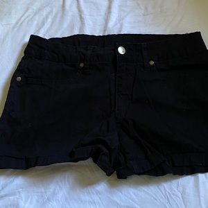 Black jean shorts